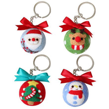 Load image into Gallery viewer, Handmade Wool Felt Poked Keychain Needle Material Bag Kit for DIY Christmas Ball Weaving Needlework Spinning Craft
