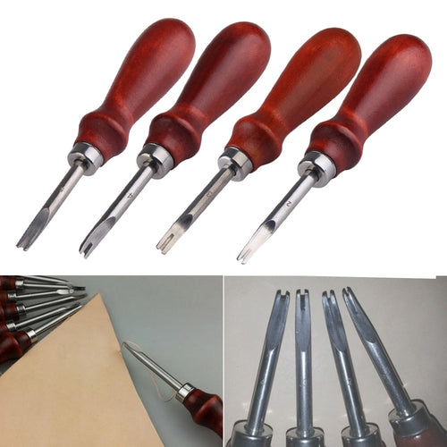 DIY Leather Craft Tool 1/1.2/1.4/1.5/1.6mm Wood Handle Edge Skiving Beveling Leathercraft Knife Sewing Cutting Tools